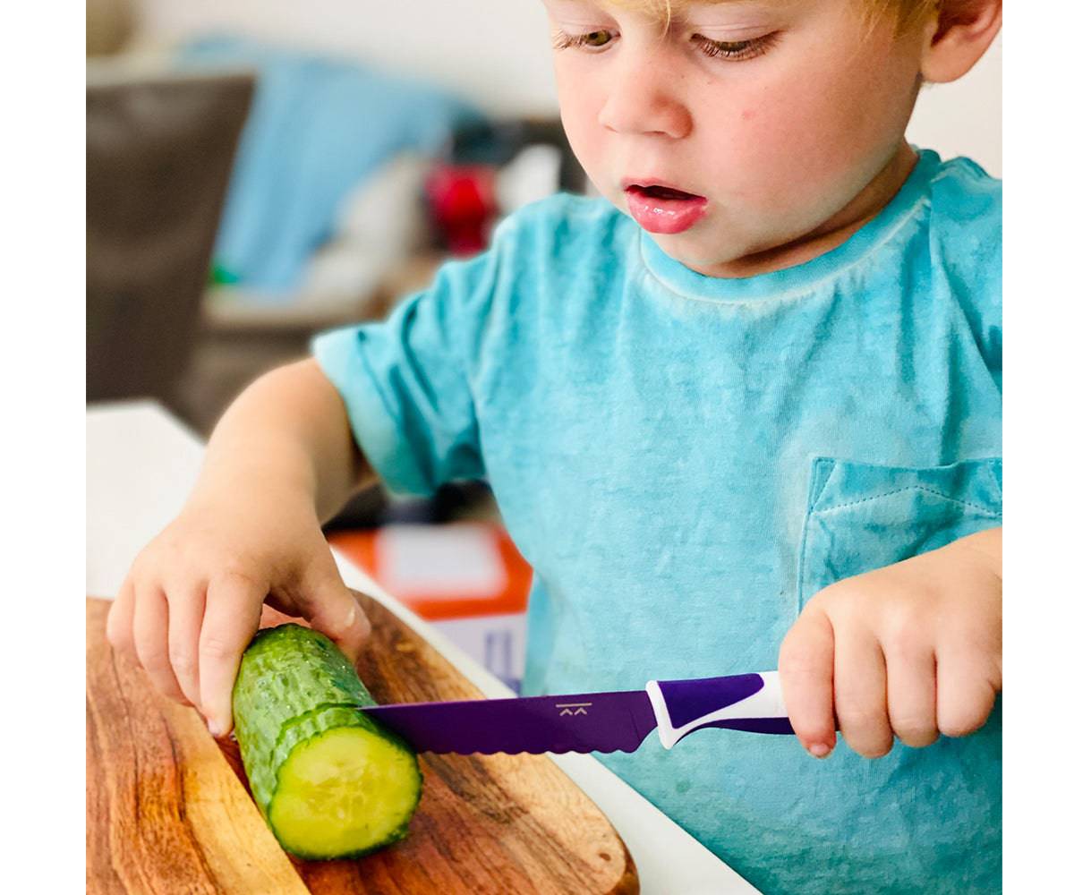 CUCHILLO DE AUTONOMÍA PARA NIÑOS ACERO INOXIDABLE VIOLETA