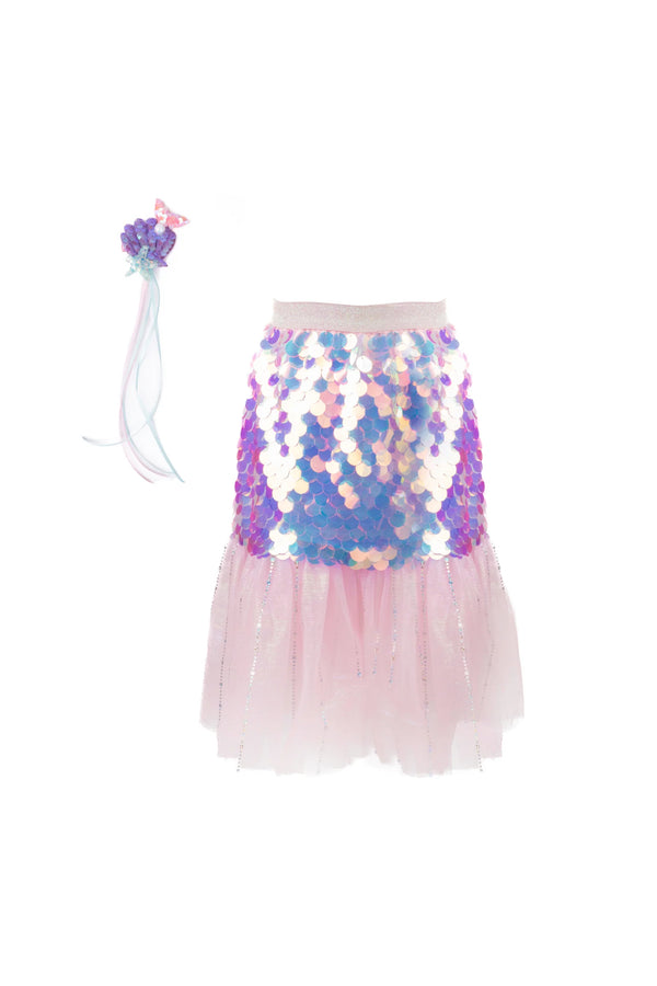 Bling Bling Falda y diadema Sirena Pink · Great Pretenders (4-6 años)