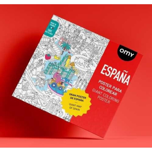 Poster XL España para colorear 100x70 · OMY