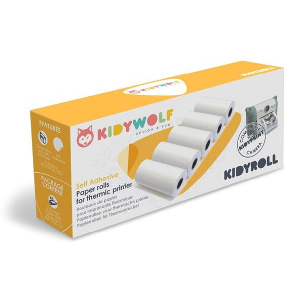 Papel térmico adhesivo para Kidyprint (5 rollos) · Kidywolf