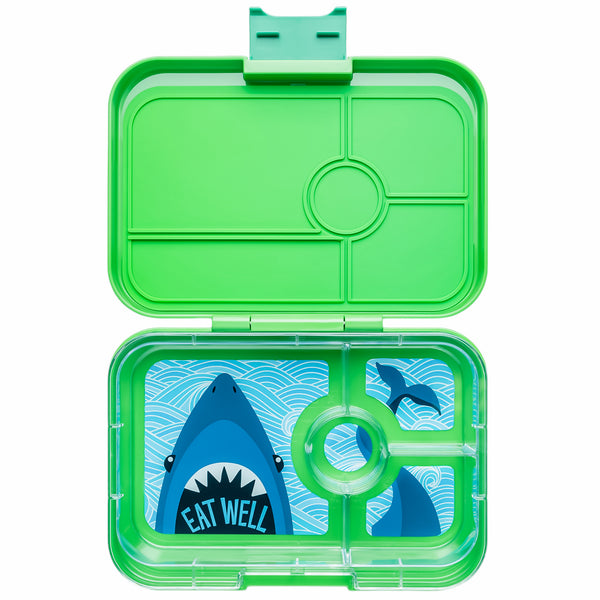 Yumbox Tapas 4 compartimentos Jurassic Green Tiburón