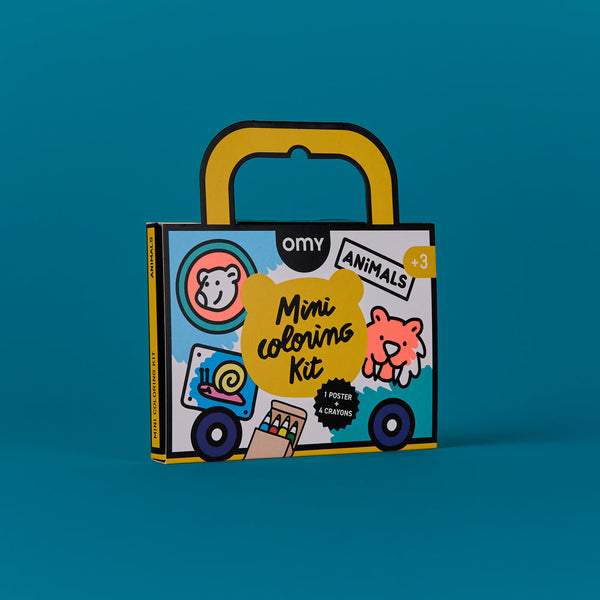 Mini Pocket Animales para colorear + 4 lápices · OMY