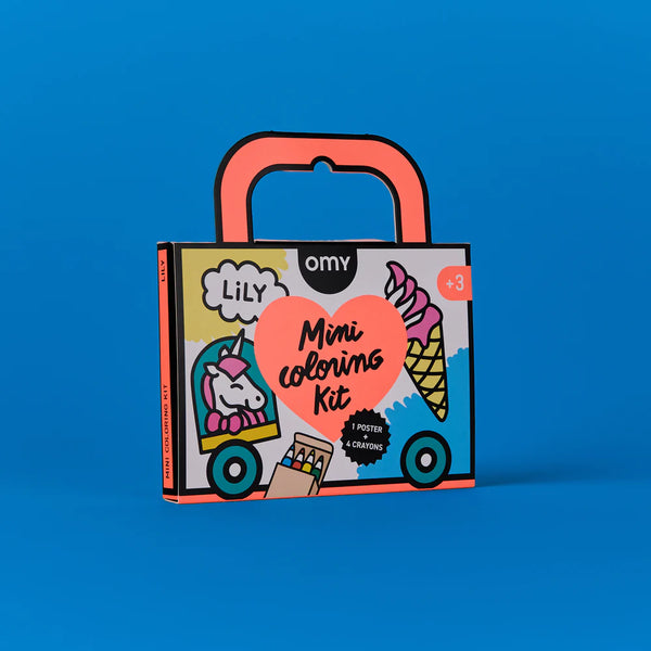 Mini Pocket Unicornio para colorear + 4 lápices · OMY