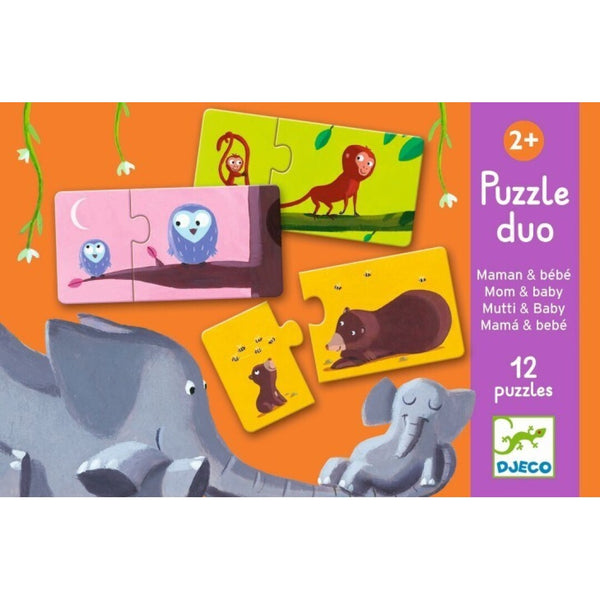 Puzzle dúo Mama y bebé 24 piezas · Djeco