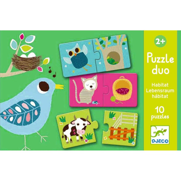 Puzzle dúo Habitats 20 piezas · Djeco