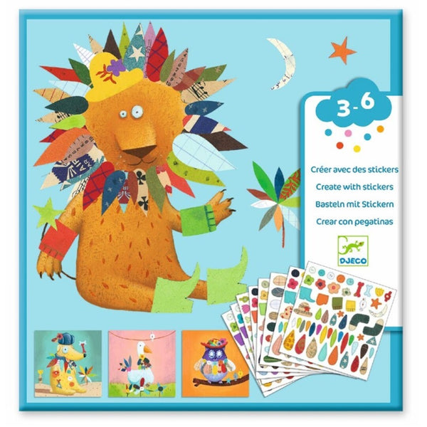 Crear con pegatinas Animales · DJECO