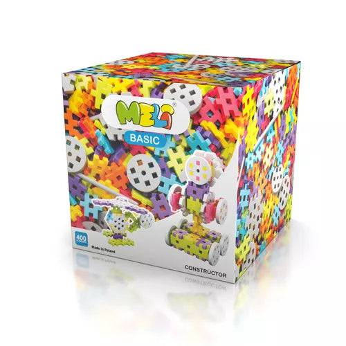 Meli Basic Thematic Polizia - Set Di Costruzioni 4 In 1 Con 117 Pezzi Per Bambini Dai 5 Anni - Mattoncini Flessibili E Colorati Per Creare Auto, Elicottero E Barca