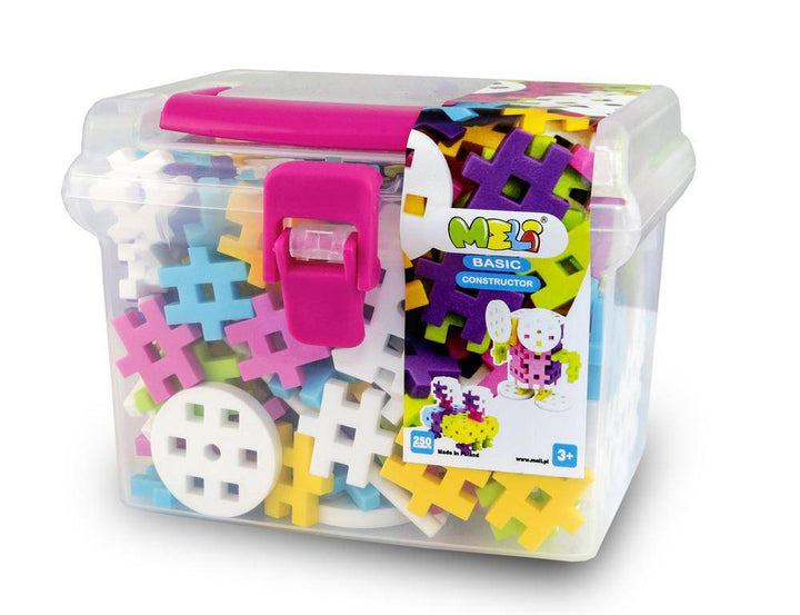 Bloques MELI · Basic Pastel Constructor Travel Box 250 piezas - Bizcocho de Yogur