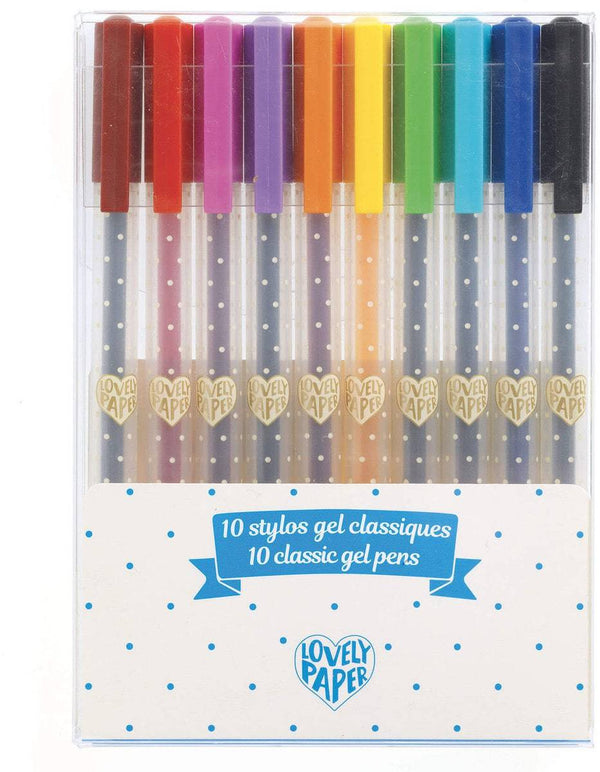 Bolígrafos de Gel Colores Clásicos (10 ud) · Lovely Paper - Bizcocho de Yogur