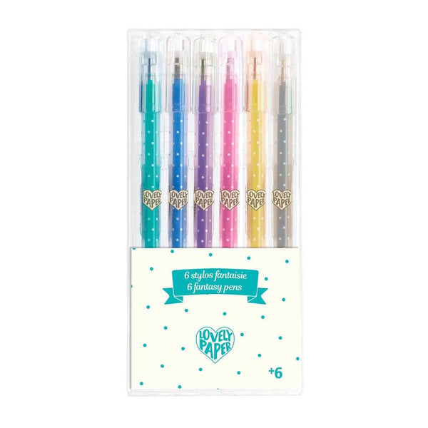 6 bolígrafos de gel color arco iris