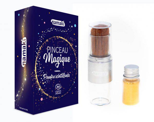 Brocha & Polvos Brillantes Dorado · Namaki - Bizcocho de Yogur