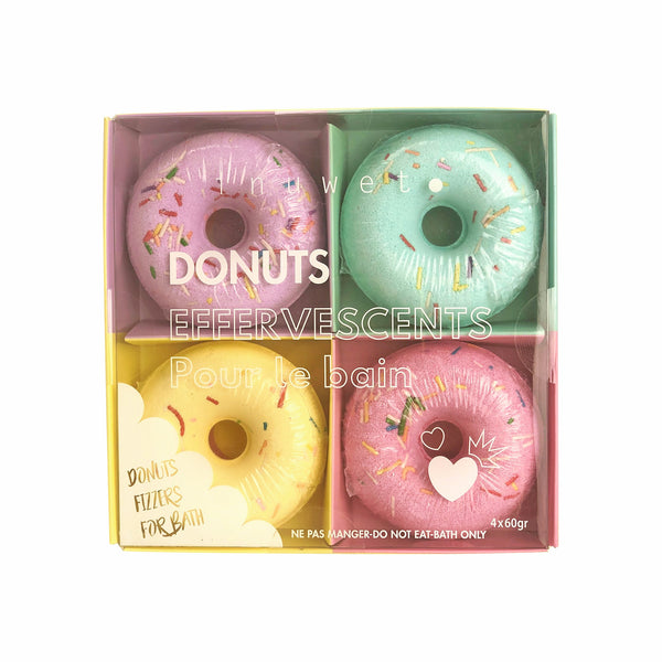 Caja 4 donuts efervescentes baño · Inuwet - Bizcocho de Yogur