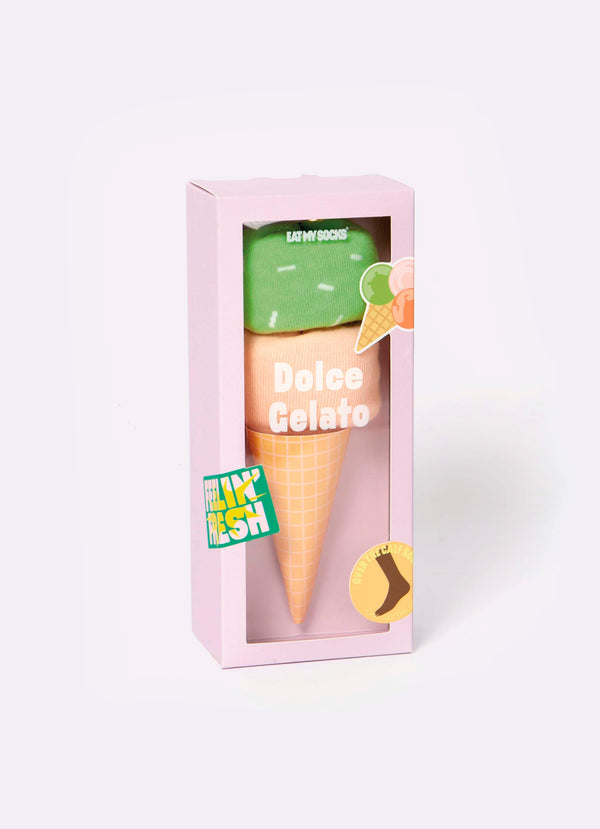 Calcetines Eat my Socks - Dolce Gelato Pink Green - Bizcocho de Yogur