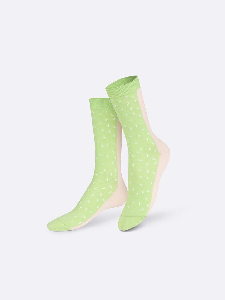Calcetines Eat my Socks - Dolce Gelato Pink Green - Bizcocho de Yogur