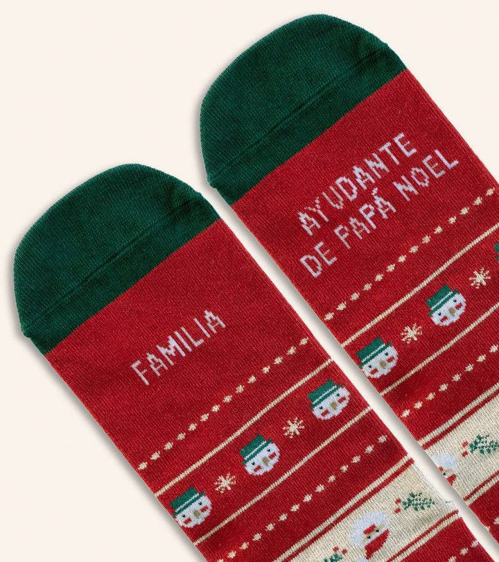 Calcetines "Familia ayudante de Papá Noel" - Bizcocho de Yogur