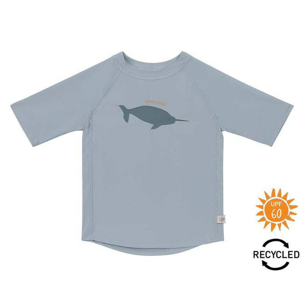 Camiseta Protección Solar Manga Corta LÄSSIG · Whale Blue - Bizcocho de Yogur