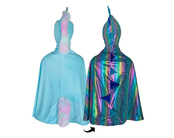 Capa Reversible Dragon y Unicornio Blue · Great Pretenders 5-6 años - Bizcocho de Yogur