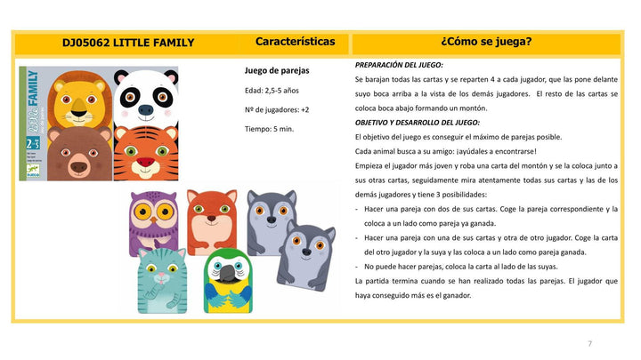 Cartas Little Family · DJECO - Bizcocho de Yogur
