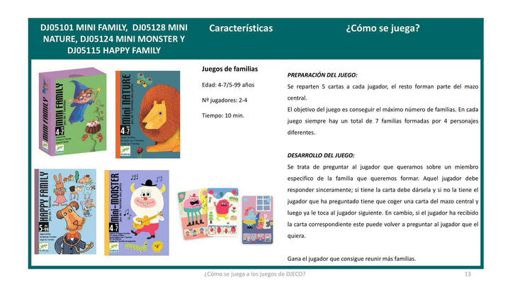 Cartas Mini Family · DJECO - Bizcocho de Yogur