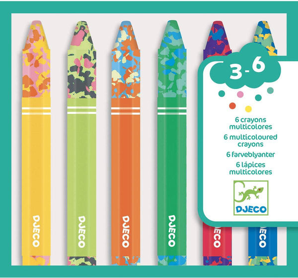 Colores para peques 6 lápices multicolores · DJECO - Bizcocho de Yogur