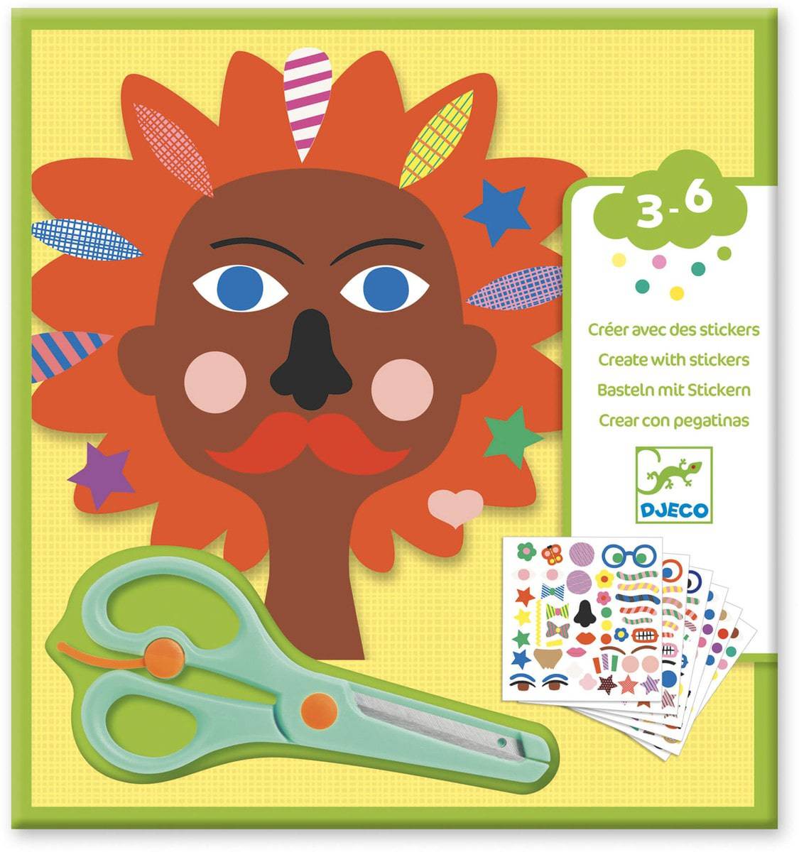 Escenario con pegatinas reutilizables animales - Djeco