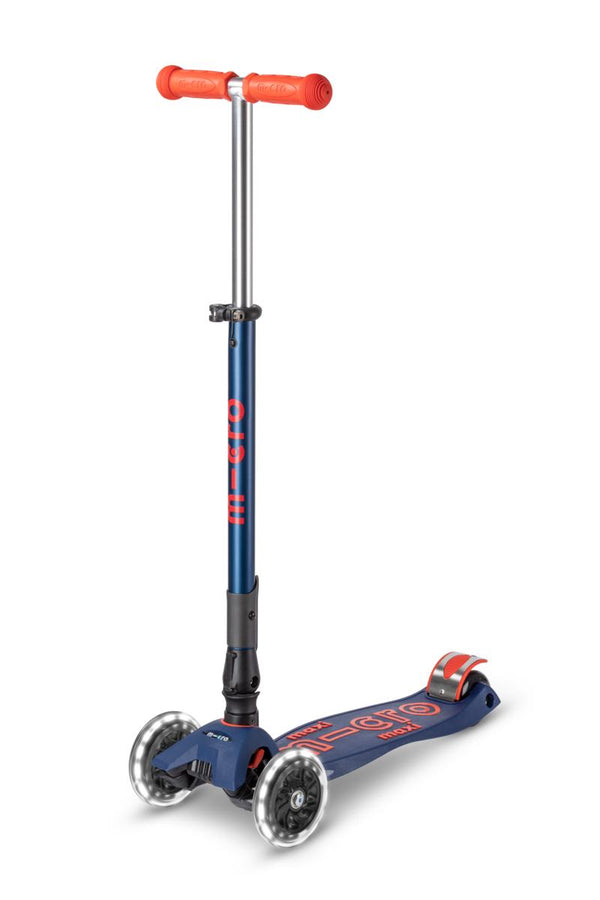 Patinete Maxi Deluxe Plegable LED · Azul/Rojo