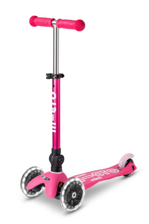 Patinete Mini Deluxe Plegable LED · Rosa