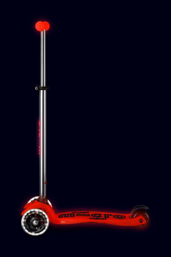 Patinete Maxi Deluxe Glow LED · Rojo