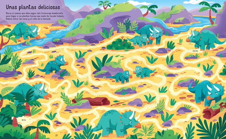 El mundo de los dinosaurios en laberintos - Bizcocho de Yogur