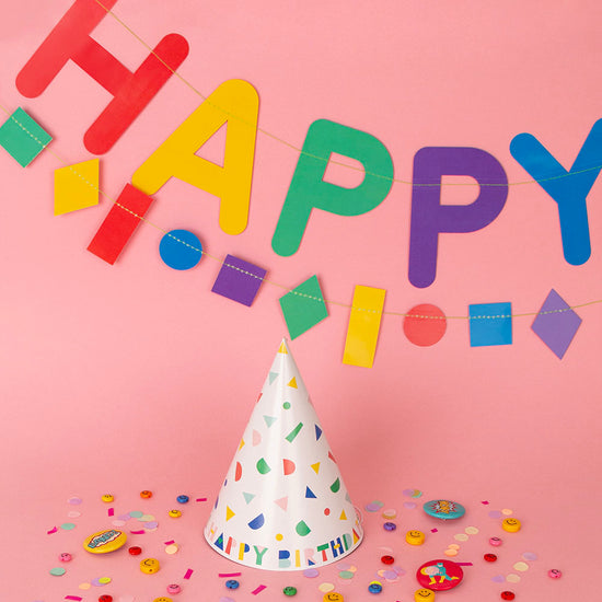 Guirnalda de papel Happy Birthday Multicolor · My Little Day - Bizcocho de Yogur