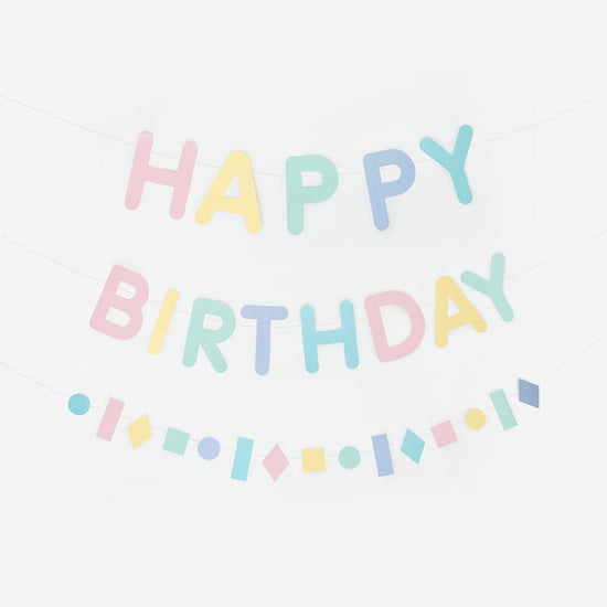 Guirnalda de papel Happy Birthday Pastel · My Little Day - Bizcocho de Yogur