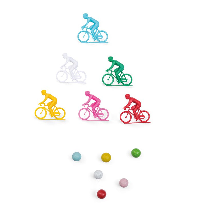 Juego de 6 ciclistas con canicas Mercredi · Moulin Roty - Bizcocho de Yogur