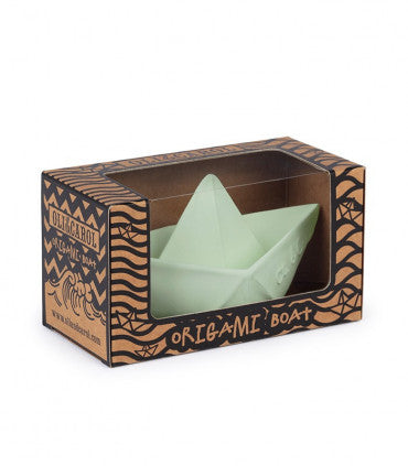 Juguete para el baño mordedor Barco Origami Menta - Bizcocho de Yogur