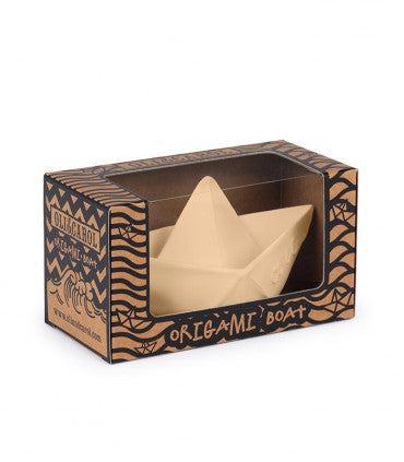 Juguete para el baño mordedor Barco Origami Nude - Bizcocho de Yogur