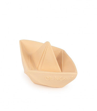 Juguete para el baño mordedor Barco Origami Nude - Bizcocho de Yogur