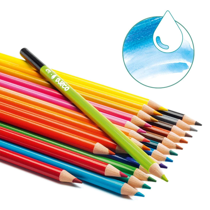 Lápices de colores acuarelables (24 ud) · DJECO - Bizcocho de Yogur
