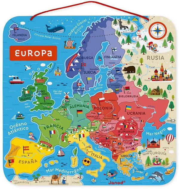 Mapa de Europa Magnético · Janod - Bizcocho de Yogur
