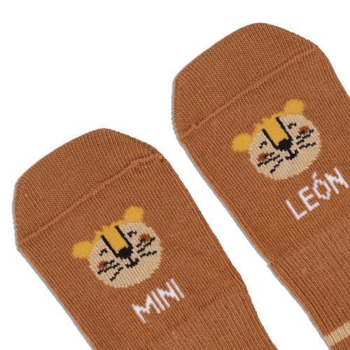 Mini calcetines "Mini León" - Bizcocho de Yogur