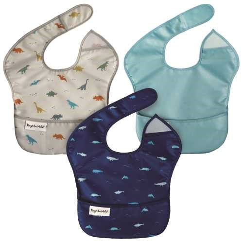 Pack 3 baberos impermeables Ocean Dino Slate · Tiny Twinkle - Bizcocho de Yogur