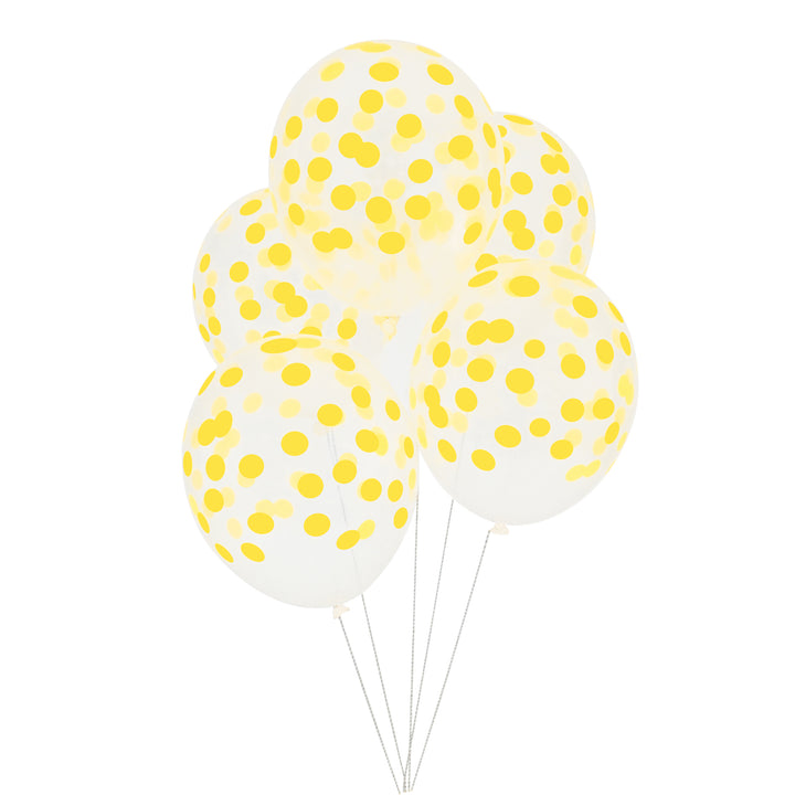 Pack 5 globos confetti Amarillos · My Little Day - Bizcocho de Yogur