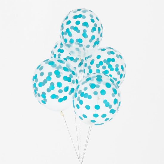 Pack 5 globos confetti Azules · My Little Day - Bizcocho de Yogur