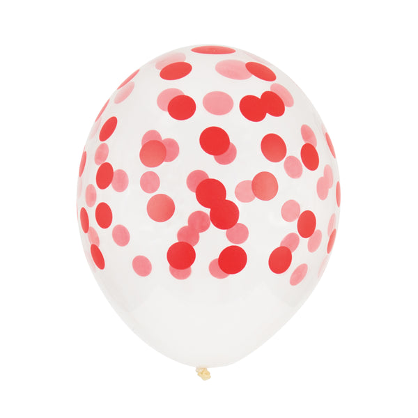 Pack 5 globos confetti Rojos · My Little Day - Bizcocho de Yogur