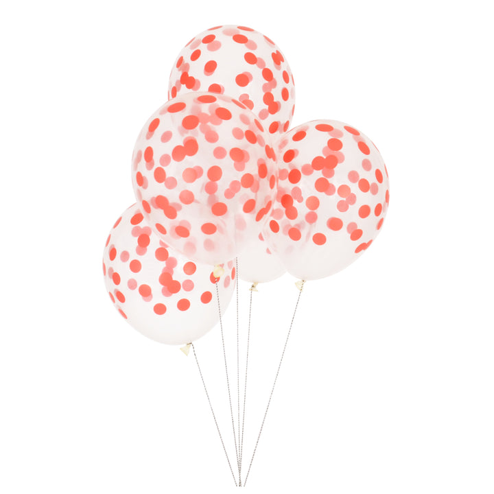 Pack 5 globos confetti Rojos · My Little Day - Bizcocho de Yogur