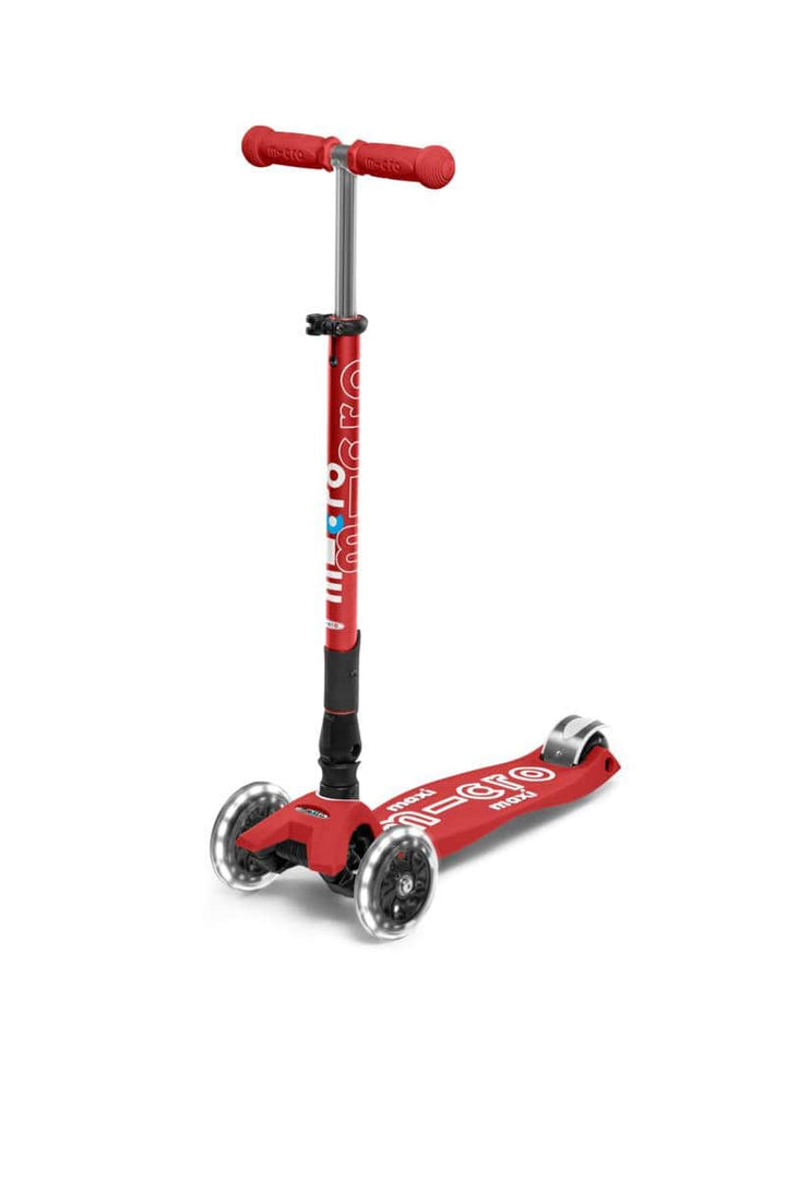 Patinete Maxi Deluxe Plegable LED · Rojo - Bizcocho de Yogur