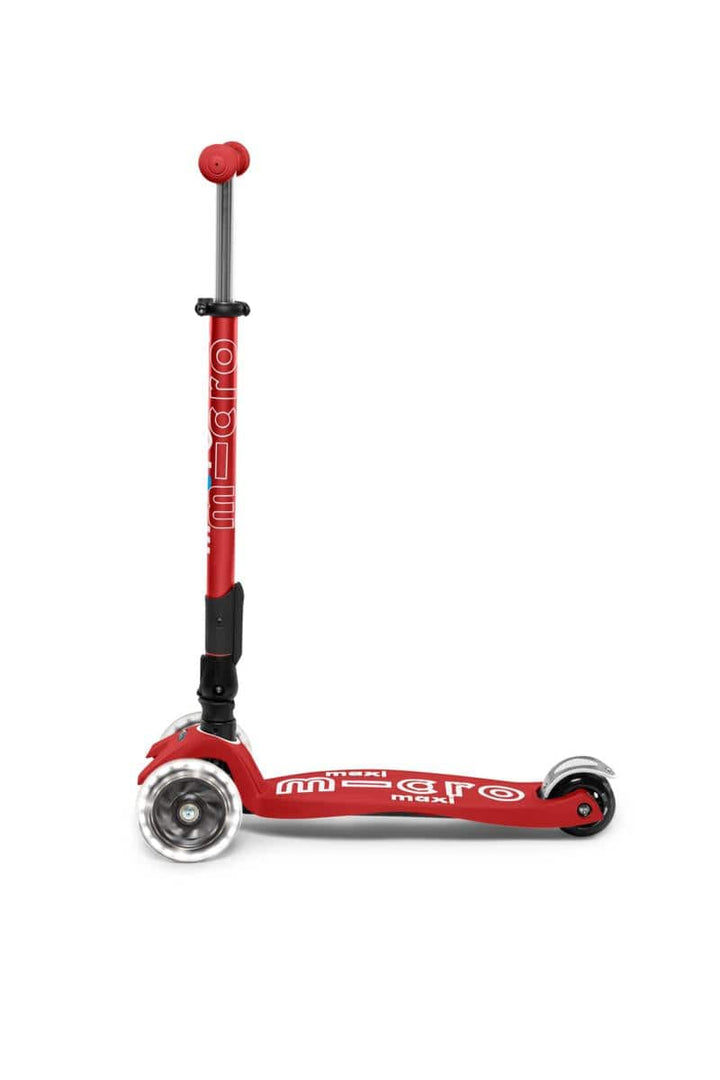 Patinete Maxi Deluxe Plegable LED · Rojo - Bizcocho de Yogur