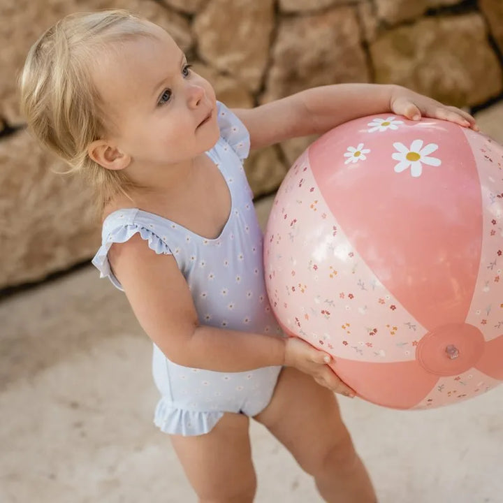 Pelota playa flores y mariposas 35 cm - Little Dutch - Bizcocho de Yogur