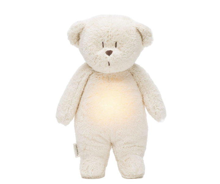 Peluche Luz-Sonido Oso Orgánico Moonie Polar Natur - Bizcocho de Yogur