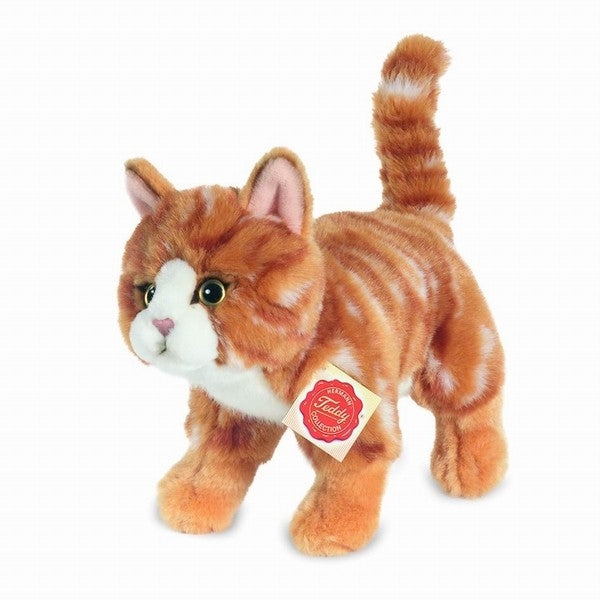 Cat standing red Striped 20 cm · Hermann Teddy