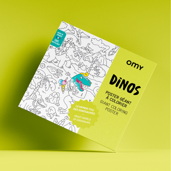 Poster XL Dinos para colorear 100x70 · OMY - Bizcocho de Yogur