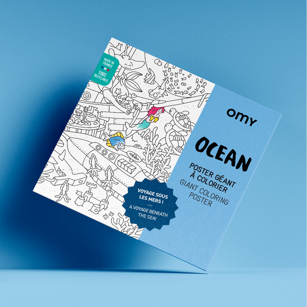 Poster XL Ocean para colorear 100x70 · OMY - Bizcocho de Yogur